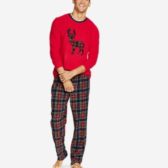 Eddie Bauer Other - NWT Eddie Bauer Christmas Plaid Fleece Sleep / Pajama set for men size L